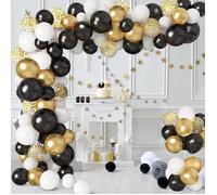 Guirlande de Ballons - Arche - Noir Or Blanc - Kit Complet - Décoration Anniversaire - Fête