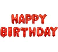 Guirlande de ballons de baudruche Happy Birthday, rouge, env. 40 cm