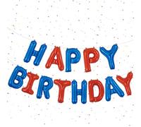 Guirlande de ballons « Happy Birthday » - 40,6 cm - Rouge - Ballons en aluminium Happy Birthday - Bannière d'anniversaire - Décoration de fête d'anniversaire - Ballons en aluminium - Bon anniversaire