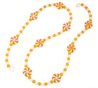 Guirlande de bonbons de vacances à faire soi-même avec pompons fluides, accents perlés et éléments de moulin à vent pour une utilisation saisonnière dans un arbre et une cheminée (jaune)