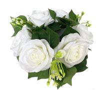 Guirlande de bougies circulaires pour couronne d'eucalyptus - Décoration de table romantique pour dîner intime (blanc)