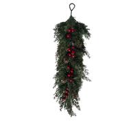 Guirlande de branches de pin artificielles faites à la main avec baies