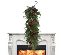 Guirlande de branches de sapin artificielles faites à la main avec baies