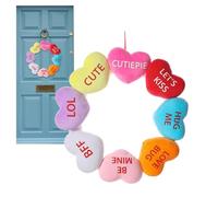 Guirlande de coeurs générique, guirlande de coeurs de Saint - Décoration à suspendre à la porte d'entrée en peluche avec cœur d'amour - Décorations colorées pour porte d'entrée de mariage,
