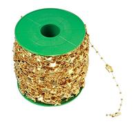 Guirlande de Cordes de Fausses Perles étoiles, 60 m / 196,9 Pieds, Perles en Rouleau, pour fête de Mariage, décoration Florale, Bricolage, centres de Table, décoration de Bouquet (étoile dorée à Cinq