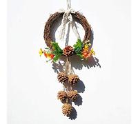 Guirlande de Couronne de rotin Anneau en rotin Porte de Noël Suspendue Ornements créatifs matériel rotin Simulation à la Main Bricolage matériel créatif Anneau de rotin Anneau de Couronne décorations