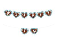 Guirlande de cœurs en pain d'épice pour fête de la bière - Bannière bavaroise - Décoration pour fête bavaroise 2025 - Tentes à bière - Festival de Munich