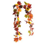 Guirlande de décoration d'automne avec guirlande lumineuse, 180 cm, guirlande d'automne avec 30 LED de 3 m, guirlande lumineuse lumineuse feuilles d'érable, guirlande à piles, décoration d'automne