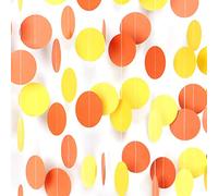 Guirlande de décorations de fête jaune et orange - Guirlande de souci pour décoration d'automne, Thanksgiving, anniversaire, fête prénatale, fiançailles, mariage, enterrement de vie de jeune fille