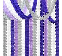 Guirlande de décorations de fête violet/argenté et blanc - Bannière à suspendre de 57 m - Bannière à suspendre pour remise de diplôme, Saint-Valentin, mariage, anniversaire, fête prénatale, fête