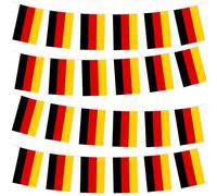 Guirlande de Drapeaux Allemagne 10m 30 Fanions, Banderole Allemande Décoration pour Coupe du Monde Football 2026 Jour de l'Unité Allemande Jeux Olympiques Bar Jardin Rue Déco Party Supporter
