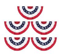 Guirlande de Drapeaux Américains Plissée 5 Pièces | Tissu, Thème Jour de L’indépendance, Usage Événement Américain, Bannière Décorative pour Extérieur