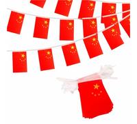 Guirlande de Drapeaux Chine 10m 30 Fanions, Banderole Chinoise Décoration pour Coupe du Monde Football 2026 Fête Nationale Jeux Olympiques Bar Jardin Rue Déco Party Supporter Événement