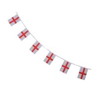 Guirlande de Drapeaux D’angleterre 33 Ft Double Face en Polyester | Couleurs Rouge et Blanc , Coutures Renforcées, Crochets Métalliques et Corde Solide