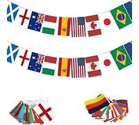 Guirlande de drapeaux de la coupe du monde 2026 - Bannière en tissu de 14 m de long avec 48 drapeaux, décoration intérieure et extérieure pour jardin, rue, maison, bar, club et fêtes (1)
