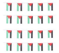 Guirlande de Drapeaux de Palestine en Polyester, Légère | Suspendre Cordelette, Ne Se Décolore Pas Facilement, pour Jardin et Événements, Décor Festif