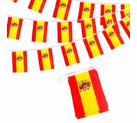Guirlande de Drapeaux Espagne 10m 30 Fanions, Banderole Espagnole Décoration pour Coupe du Monde Football 2026 Fête Nationale Jeux Olympiques Bar Jardin Rue Déco Party Supporter Événement