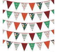Guirlande de drapeaux triangulaires en tissu de 10 m de long avec 36 pièces pour une utilisation dans les fêtes, les salles de classe et divers événements saisonniers (B)
