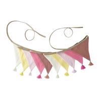 Guirlande de fanions à franges en tissu crêpe de coton doux double couche pour chambre d'enfant, crèche, décorations de fête, drapeaux interactifs à franges