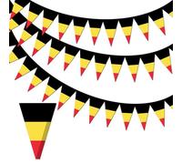 Guirlande de fanions Belgique 10 m 30 drapeaux double face polyester mat, décoration intérieur extérieur pour match de football, fête nationale, bar, jardin, événement supporter