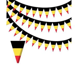 Guirlande de fanions Belgique 10 m 30 drapeaux double face polyester mat, décoration intérieur extérieur pour match de football, fête nationale, bar, jardin, événement supporter