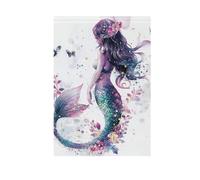 Guirlande de fanions blancs chic en forme de sirènes - Bannière colorée pour décoration de jardin - 71 x 101 cm - Double face