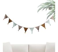 Guirlande de fanions colorés en coton de 2,7 m pour fête prénatale, chambre à coucher, jardin, salle de classe, école, chambre d'enfant, décoration de fête d'anniversaire
