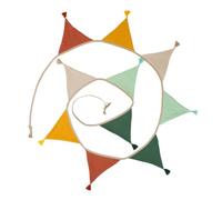 Guirlande de fanions colorés en coton pour décoration de chambre d'enfant 2,6 m de long avec drapeaux à franges