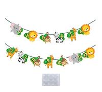 Guirlande de fanions d'animaux de dessin animé pour enfants, fête prénatale, fête d'anniversaire, décoration d'animaux