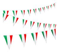 Guirlande de fanions de baleine Italie,30 pièces,Drapeau triangulaire,19.5 m,Drapeau italien,Guirlande de pendaison patriotique,Pour défilés, festival international,Décoration de fête