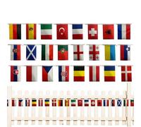 Guirlande de fanions de drapeau européen, 24 pays en polyester, guirlande décorative à suspendre, décoration colorée pour mur, porte, arbre