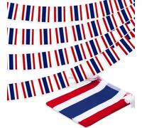 Guirlande de fanions de la Thaïlande - Petit drapeau thaïlandais - Décoration nationale pour l'école, les fêtes, les événements sportifs, les festivals patriotiques, 10 m et 30 drapeaux