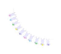 Guirlande de Fanions de Pâques Lapin Blanc en Feutre, Décor Fête | Décor Saisonnier Réutilisable, Léger et Soigné, pour Fenêtre, Manteau et Support de Fond