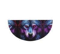 Guirlande de fanions demi-éventail avec des loups violets et bleus pour la décoration de jardin, bannière en polyester résistant à la décoloration de 3 x 6 pieds avec trois œillets pour les chars de
