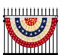 Guirlande de fanions d'extérieur | Bannière 91 x 183 cm Rouge Blanc Bleu 250e Anniversaire Lumineuse,Décoration De Porche En Guirlande De Fanions Patriotique | Pour Terrasse Balcon Rampe Jardin Barbec