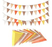 Guirlande de fanions d'extérieur résistante aux intempéries 4 pièces : LUCE 16 m Jaune Guirlande de fanions d'extérieur - Guirlande d'anniversaire pour la rentrée des classes - Arc-en-ciel Décoration