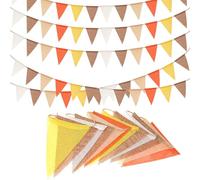 Guirlande de fanions d'extérieur résistante aux intempéries 5 pièces : LUCE 20 m Jaune Guirlande de fanions d'extérieur - Guirlande d'anniversaire pour la rentrée des classes Arc-en-ciel Décoration