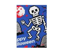 Guirlande de fanions d'Halloween en forme de tête de mort pour extérieur et extérieur - Bannière de Noël pour décoration de patio - 71 x 101 cm - Double face
