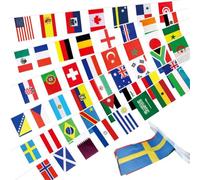 Guirlande de fanions du monde 2026, 48 drapeaux des pays participants, bannière, décoration pour jardin, bar, pub, fête, intérieur et extérieur (20 x 30 cm)