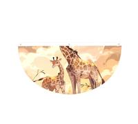 Guirlande de fanions en demi-cercle avec motif girafe mère et enfant | 1 bannière imperméable et durable à 3 œillets pour porche, clôture et balcon. Événements patriotiques de la fête nationale