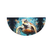 Guirlande de fanions en demi-éventail représentant des tortues nageant dans l'obscurité, 90 x 180 cm, en polyester résistant à la décoloration, avec trois œillets, idéale pour les chars de défilés de