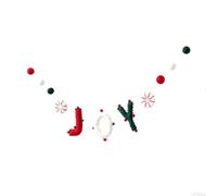 Guirlande de fanions en feutre pour fêtes de fin d'année, décoration d'arbre et de fête avec design élégant (A)