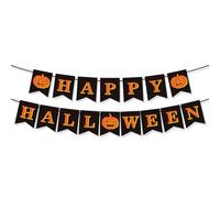 Guirlande de fanions Happy Halloween avec citrouille décorative à suspendre pour la maison, l'intérieur et l'extérieur, toile de fond pour photo, bannières d'Halloween