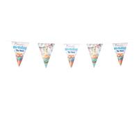 Guirlande de fanions pastel Happy Birthday 4-5 m 17 x 24 cm