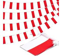 Guirlande de fanions polonais - Décoration nationale pour école, fête, événements sportifs, festival patriotique - 10 m et 30 drapeaux