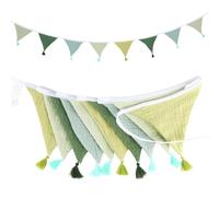 Guirlande de fanions pour Chambre d'enfant, 2,6 m, en Mousseline de Coton, décoration pour Chambre d'enfant, décoration à Suspendre, lit de Maison, garçon et Fille, décoration de Chambre de bébé pour