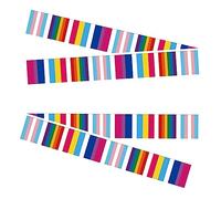 Guirlande de fanions rectangulaires colorés arc-en-ciel pour festival, maison, chambre à coucher, dortoir, drapeau gay