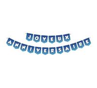 Guirlande de Fanions Requin Joyeux Anniversaire, 12,5 x 15 cm, Papier Couché 200g