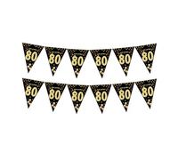 Guirlande de fanions triangulaires à suspendre pour fête d'anniversaire - Noir et doré - Accessoires de photographie pour adultes