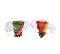 Guirlande de fanions triangulaires multicolores de 50 m avec 100 fanions double face pour intérieur et extérieur, festival, décoration de fête, matériau taffetas lavable, grande taille 14 x 21 cm
